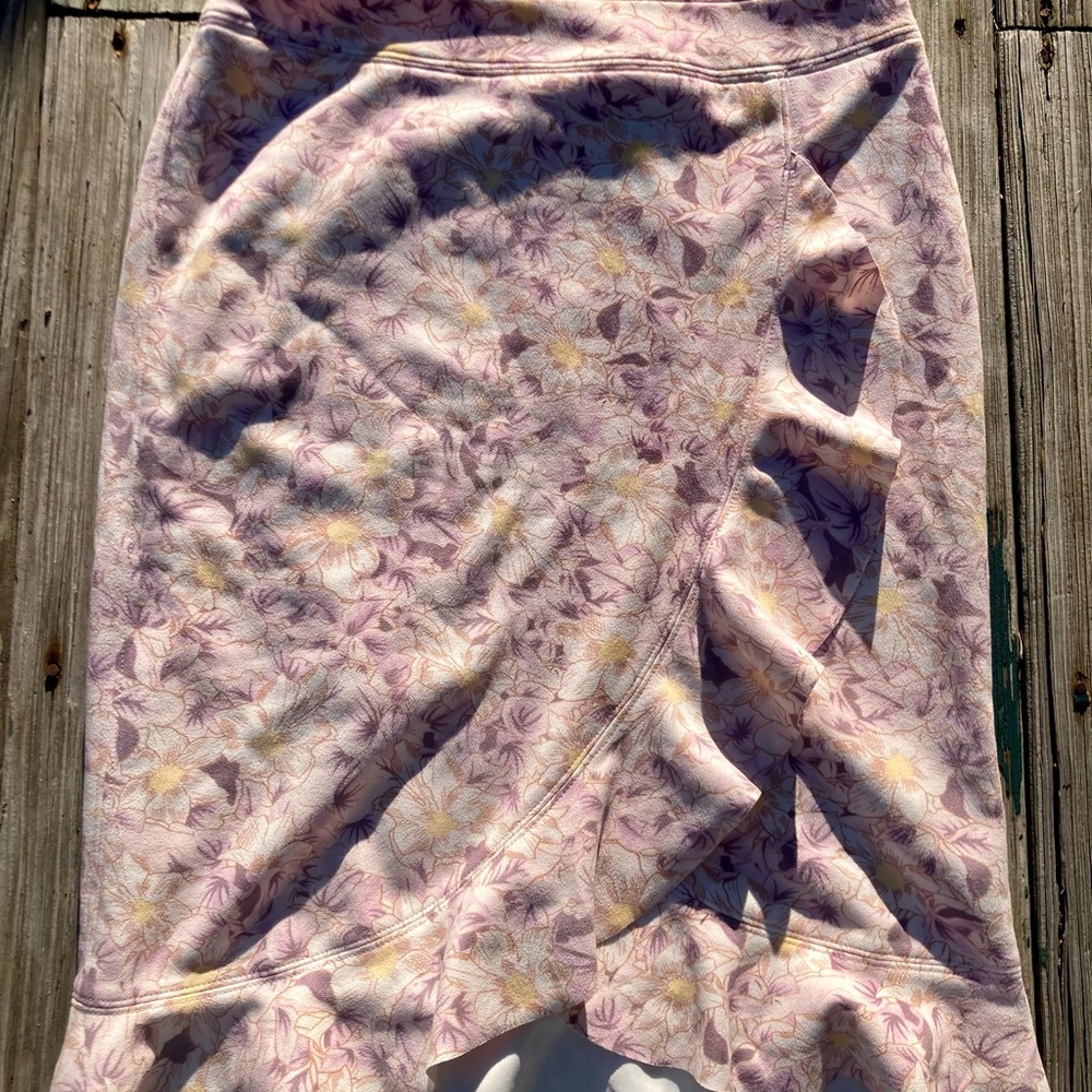 🆕 NWT by Anthropologie Skye Floral Lavender/Cream Ruffle Faux Wrap Skirt Sz 12 - Picture 5 of 16